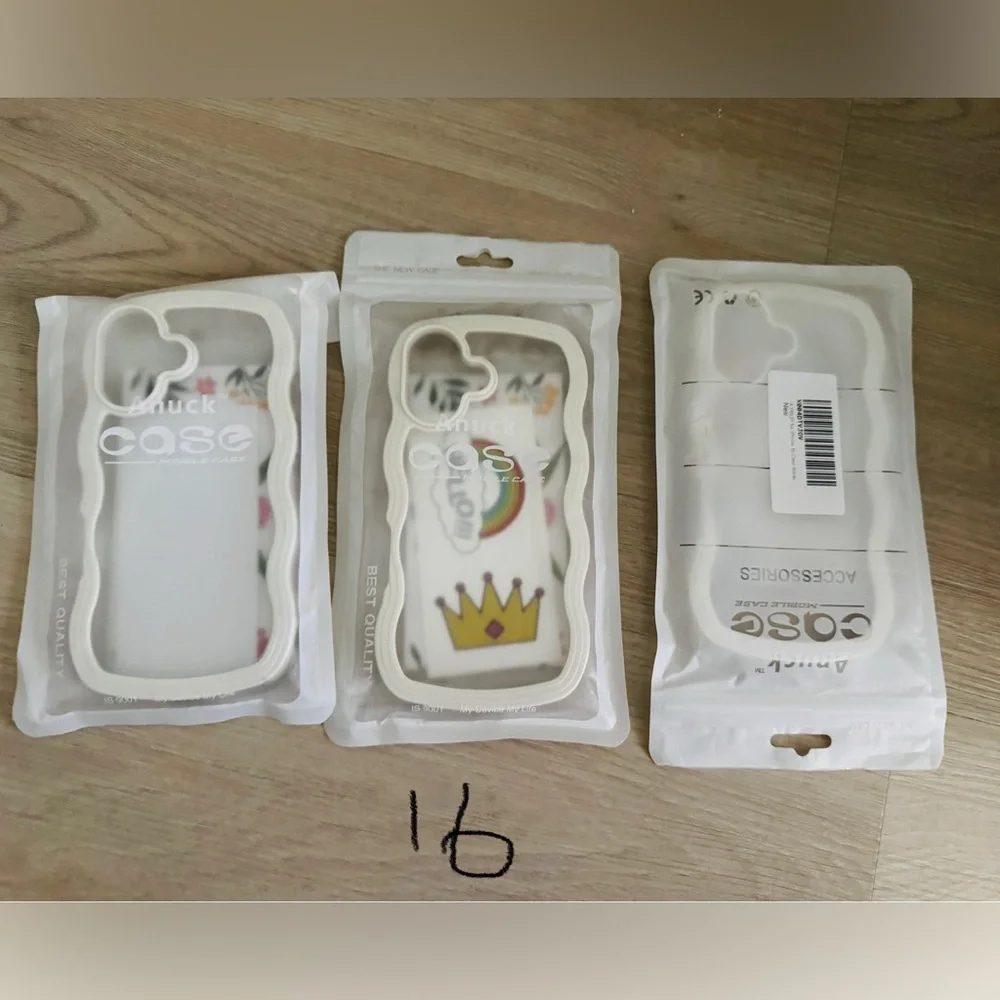 White iPhone 16 Case with Crown Design